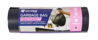 Szemeteszsák, extra erős, 20 l, 20 db, 50x50 cm, VICTORIA FACILITY