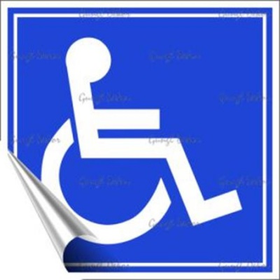 Információs matrica, 10x10 cm, rokkant piktogram