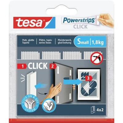 Akasztó, öntapadó, S méret, TESA "Powerstrips CLICK"