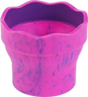 Ecsettál, műanyag, FABER-CASTELL "Click&Go", rózsaszín