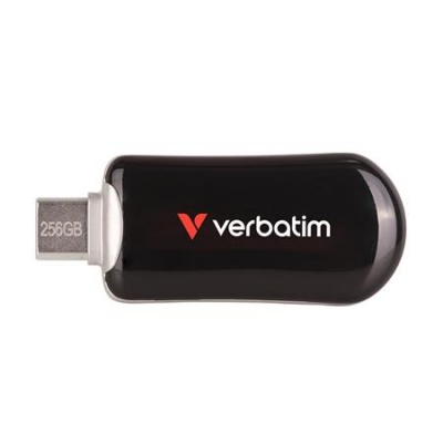 Pendrive, 256GB, USB-C 3.2 Gen1, VERBATIM "Plectra", fekete