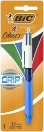 Golyóstoll, 0,32 mm, nyomógombos, négyszínű, BIC "4 Colours Grip Original"