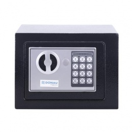 Bútorszéf, elektronikus zár, 230x170x170 mm, DONAU "Tech", fekete